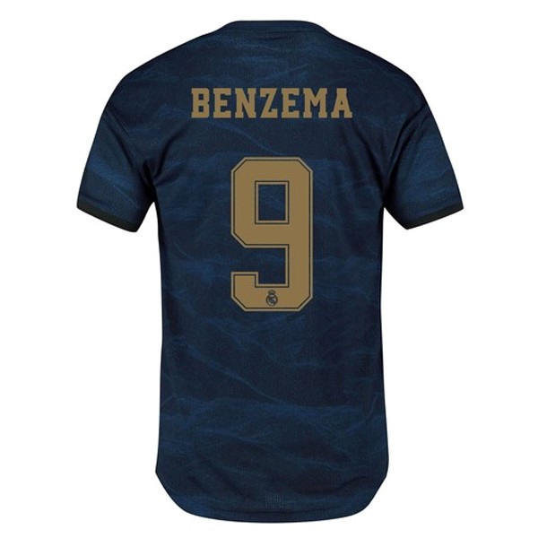 Camiseta Real Madrid NO.9 Benzema Segunda equipación 2019-2020 Azul